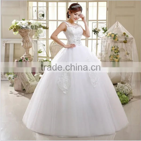 Hot Sale Fashion Lace Embroidered Wedding Dress Waist Section Fluffy Skirt Wedding Bride Dress Wholesale photo-2