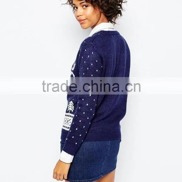 New Design Women Christmas Sweater With Short Sleeve photo-3
