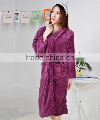 Popular Warm Extra Long Robes Blue Cotton Terry Bath Robes For Mens & Womens photo-3