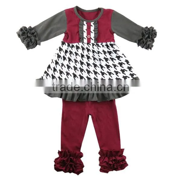 Fall Boutique Orange Icing Raglan Stripe Knit Ruffle Children Outfits Halloween Girls Raglan Outfits photo-6