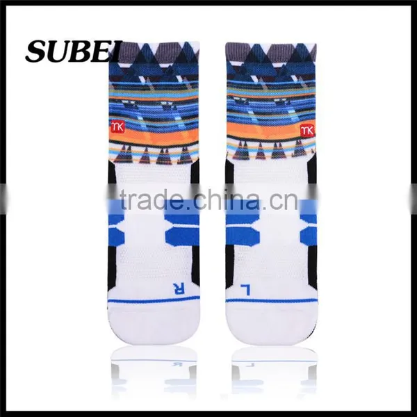 20mm/hg Ankle High Colorful 360 Digital Print Man Compression Sport Fashion Sock photo-2
