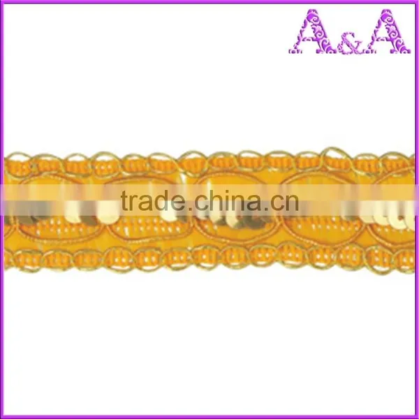Wholesale Black Braided Embroidered Woven Decorative Metal Chain Trim photo-3