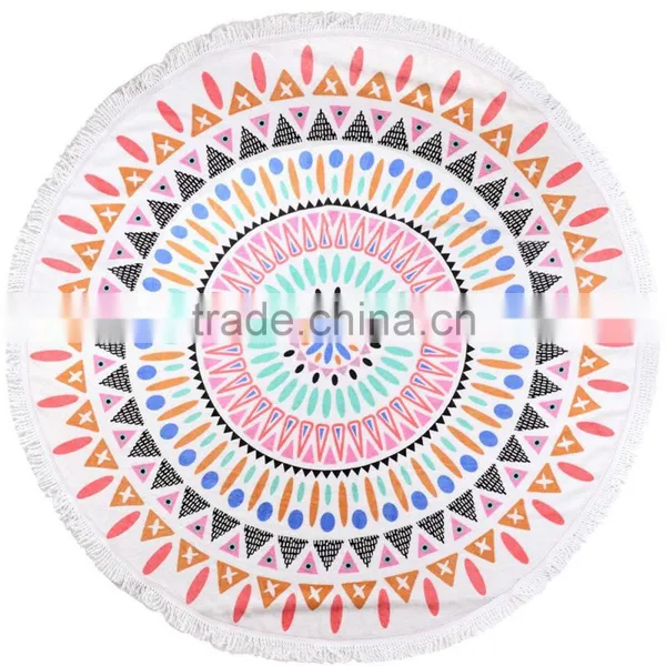 Stock Round Beach Towel With Tassel Cheap Turkish Beach Towel With Low Price photo-4