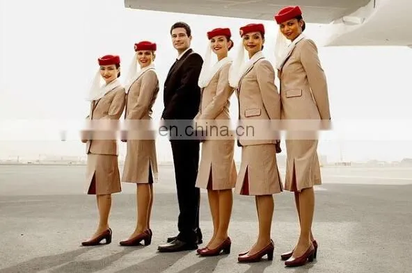 Fashion Tuff Characteristic Wool Fabric for Flight Attendant Corporate Suits Stewardess Uniforms photo-5