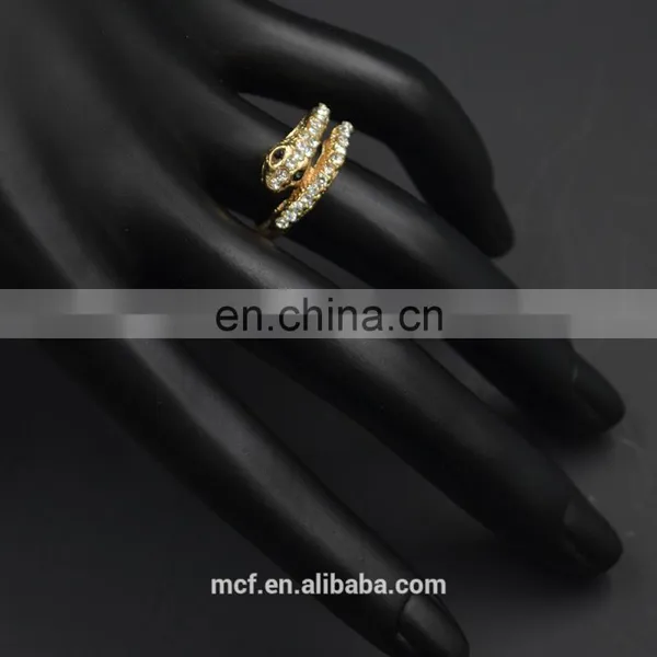 MCR-0028 Latest Fashion Design Gold Fake 18k Snake Ring ,wedding Engagement Ring photo-2