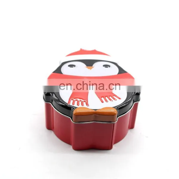 Cute Penguin Shaped Irregular Chirstmas Gift Packing Metal Tin Box photo-2