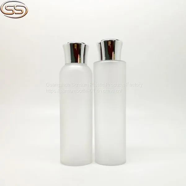 150ml Frosted PET Plastic Toner Bottle With Sliver Screw Cap