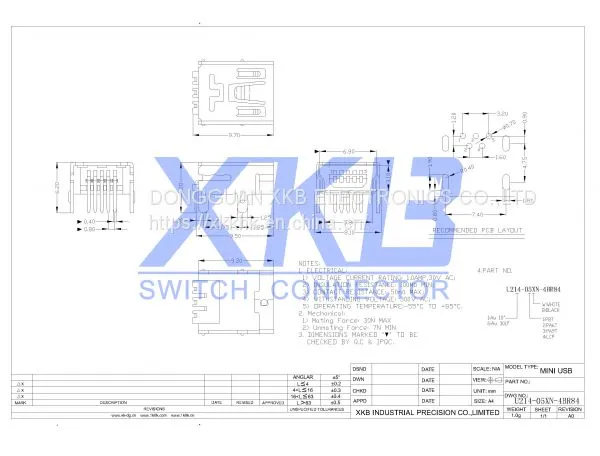 U214-05XN-4BR84 Good Price Plug-in Mini Usb Connector photo-2