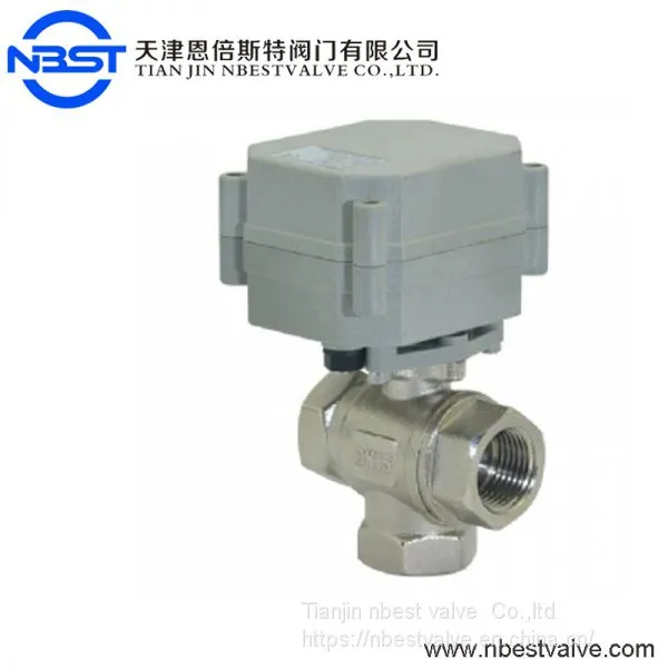 Actuated Ball Valve 3 Way Brass Electric Actuator Ball Valve photo-3