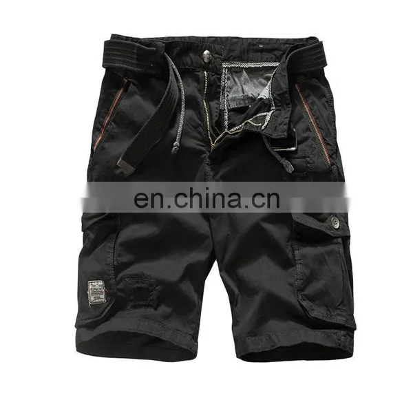Men's Six Pockets Streetwear Cargo Short Pants With Belt photo-3