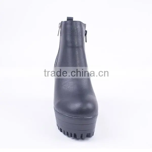 Fashion Western High Ankle Military Quality Double Zipper Dance Boots With High Platform photo-3