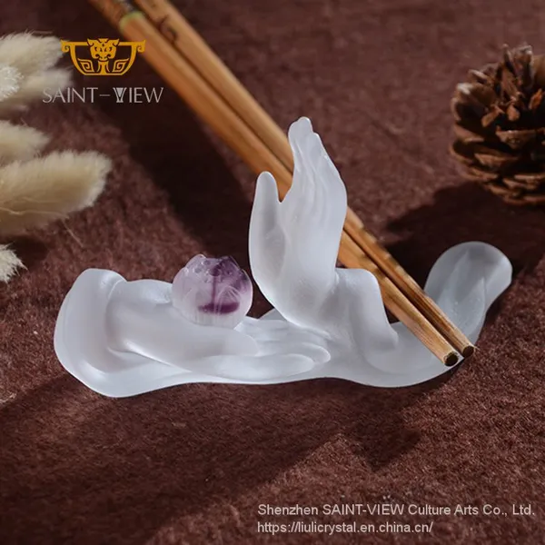 2022 New Design Crystal Decor Deer Mini Statue Sculpture Chopsticks Rack Asian Zen Life photo-3