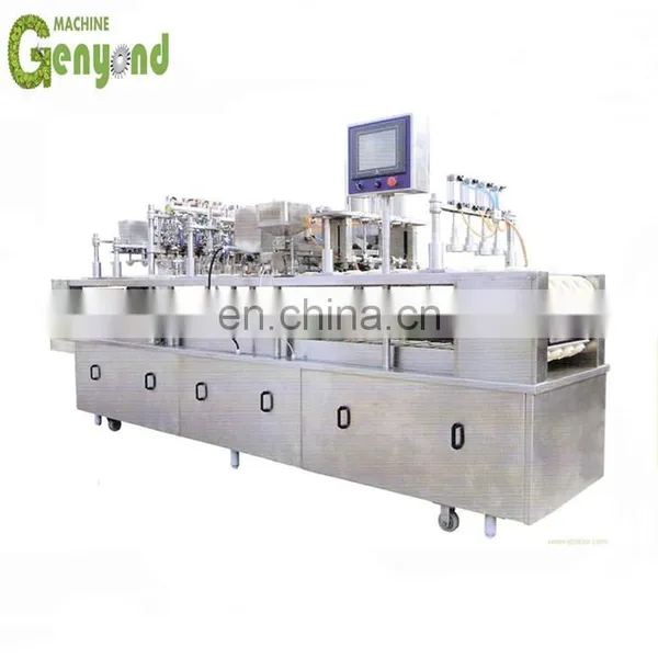 Factory Genyond Semi Automatic Rotary Ice Cream Cone Filling Equipment Ice Cream Cup Filling Sealing Covering Machine photo-2