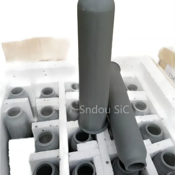 ReSiC Burner Nozzles, Recrystallized Silicon Carbide Ceramic Burner Tubes, RSiC Heating Protective Tubes