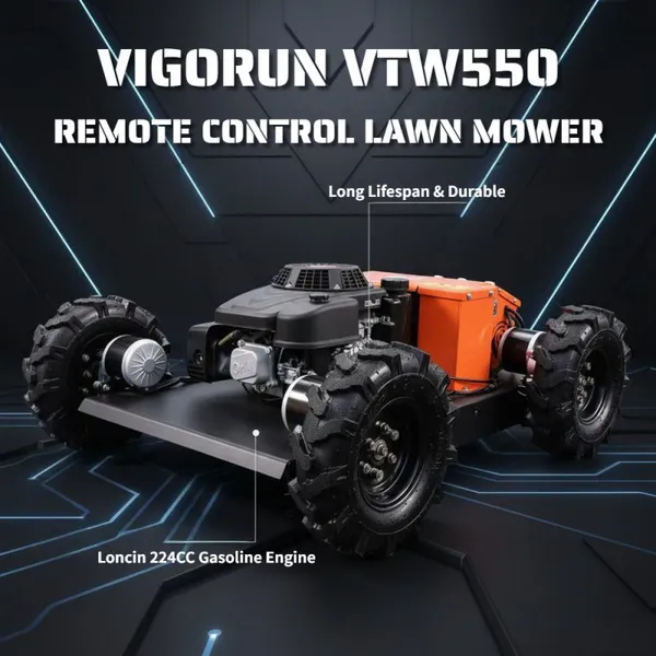 Vigorun Tech Self Driving Grass Cutter Compact & Portable Grass Cutting Machine Remote Lawn Mower Equipment