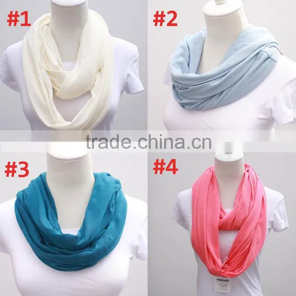 Hot Sale Woman Fashion Plain Cotton Infinity Scarf photo-4