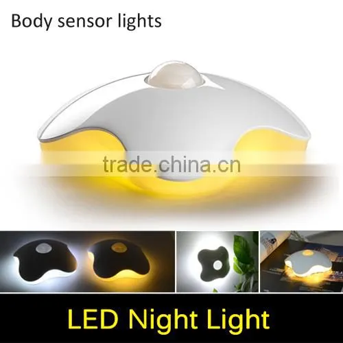 Four Leaf Clover LED Lamp PIR Auto Infrared Motion Sensor Night Light Intelligent Body Induction Detector Nightlight Baby Gift