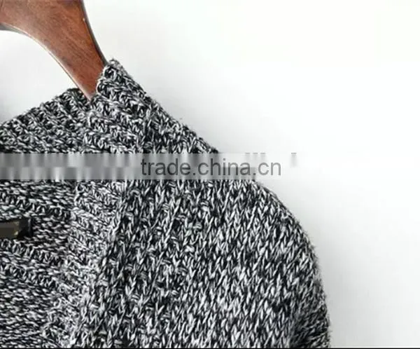 Deep V-neck Long Sweater Coat Lady Knitting Long Sweater Cardigan With Pockets photo-4