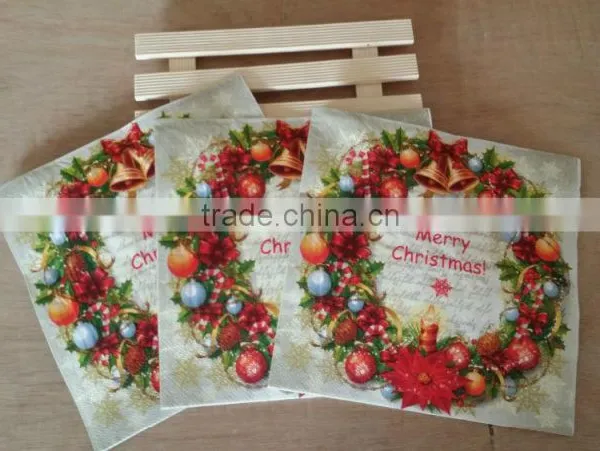 Virgin Wood Pulp High Quality Christmas Printed Napkins photo-3