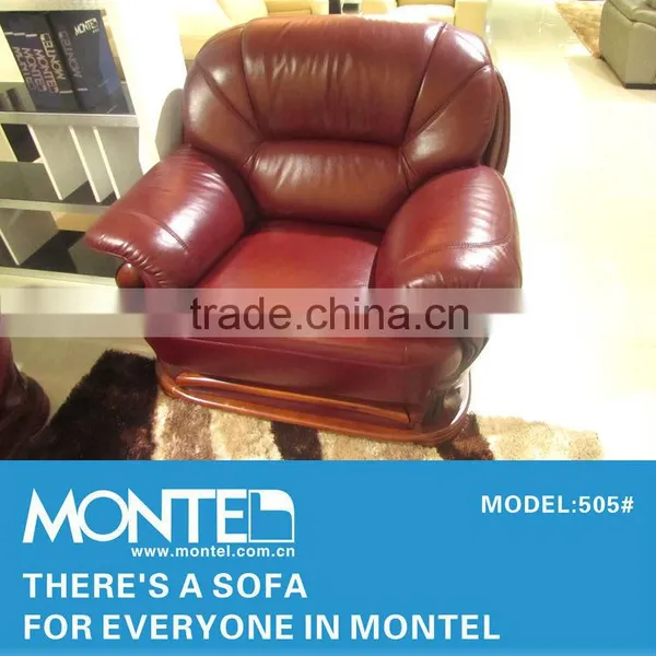 Leather Wood Carved Sectional Sofa photo-5