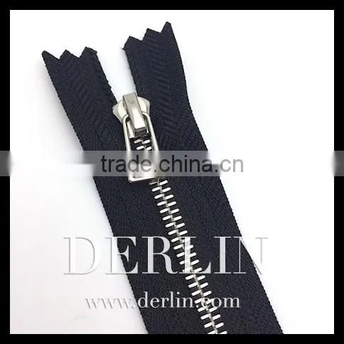 Euro European Shiny Silver High Quality Thin Teeth Zip Metal Zipper photo-2