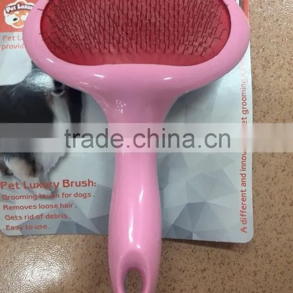 2016 Easy Clean Anti-allergic Pet Grooming Products Rubber Handle Big Stainless Steel Dog Comb photo-3