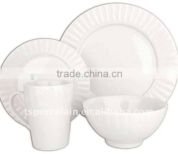2015 New Producwholesale High Quality 16pcs Embossed Ceramic Dinnerware photo-2