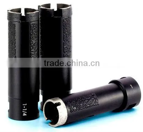 Vacuum brazed stone core bit for granite and engineering stone
