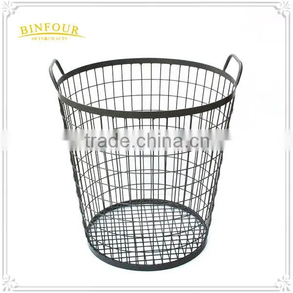 Industrial Style Black Wire Metal Storage Crate Vintage Basket Shop Display photo-4