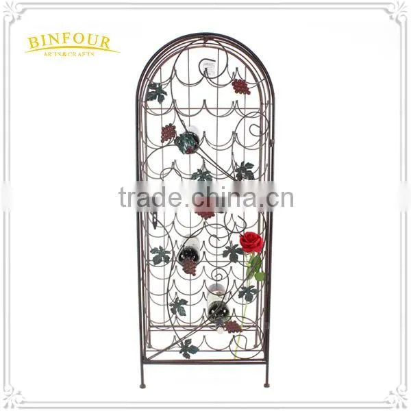 Customized Floor Standing Display Rack Metal Wine Rack Cabinets photo-5