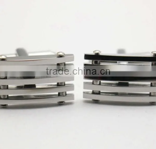Fashion Silver 316L Stainless Steel Factory Wholesale Cufflink photo-3