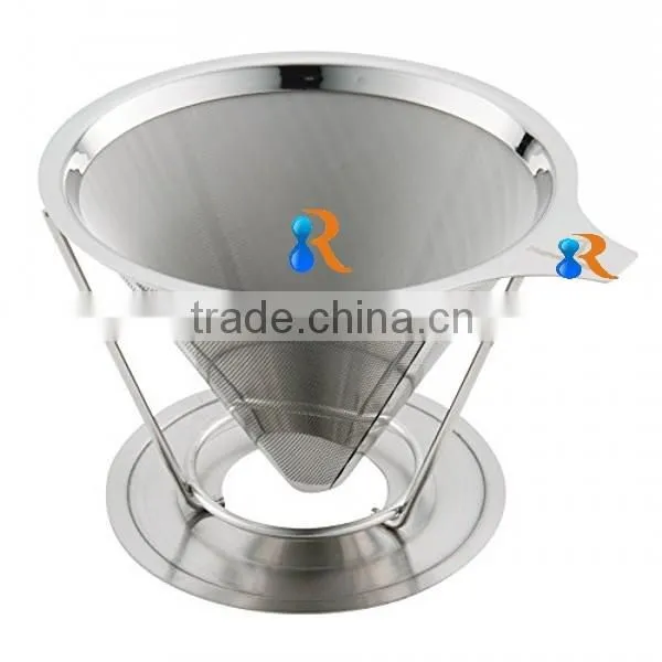 Trade Assurance 18/8 Stainless Steel Reusable Fine Mesh Pour Over Cone Coffee Maker Supplier's Choice photo-5
