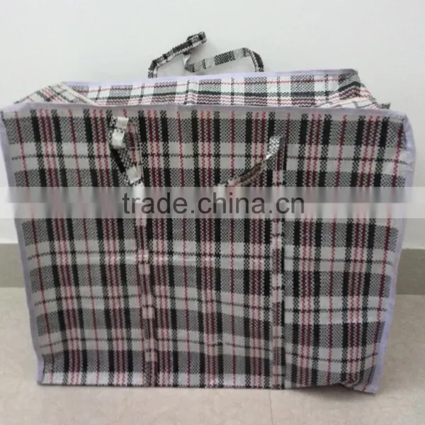 Customized PP Black Check Luggage Travel Sacks Woven Bags Quality Choice photo-2