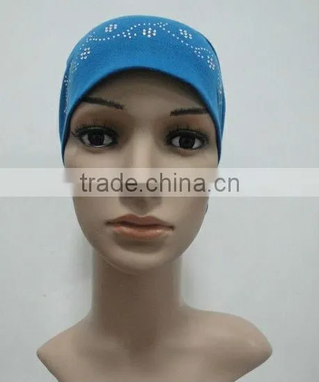 C035 Tube Underscarf With Rhinestones,cotton Underscarf and Hats