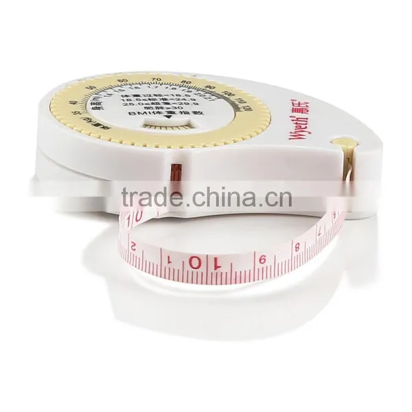 White Novelty Retractable LOGO Brand Printing Body Calcul BMI Fiber Glass Measure Tape photo-6