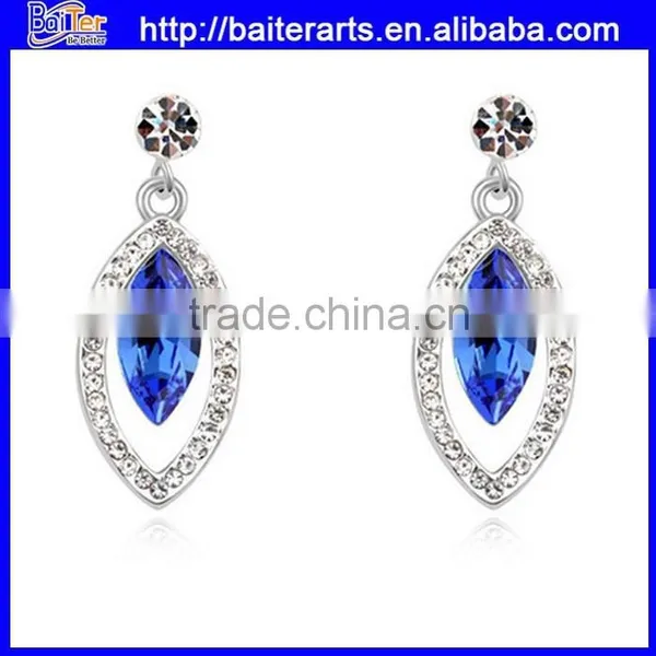 Gold Plated Alloy Micro Wave Earrings,faked Micro Paved Earrings for Girls photo-3