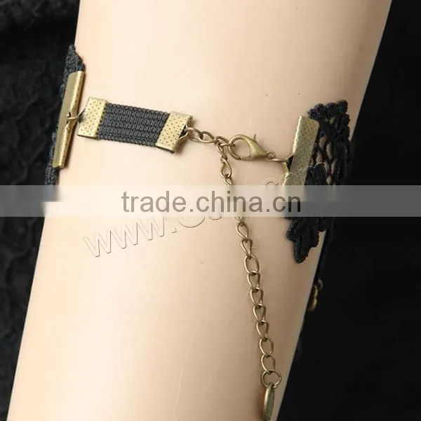 Black Antique Bronze Color Plated With Etamine & Nylon & Ribbon & Glass Pearl & Resin & Zinc Alloy Lace photo-5