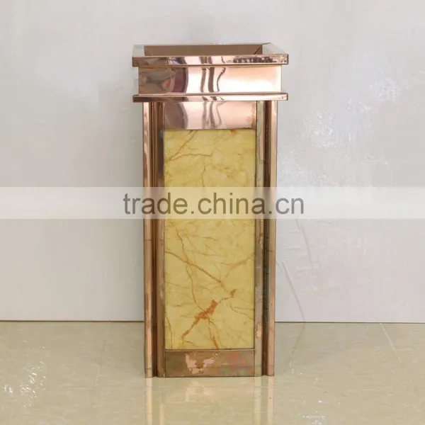 Square Hotel Marble Metal Dustbin