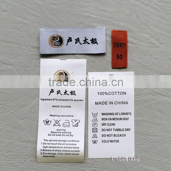 Hangzhou Lambin Wholesales Garment Printed Ingredient Label Washing Care Tag photo-3