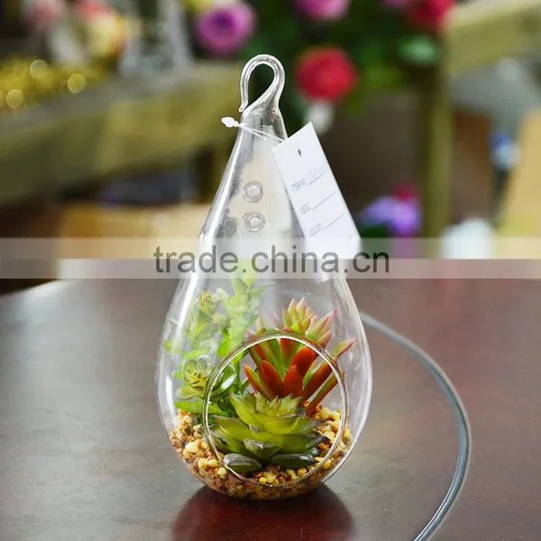 Artificial Plants Succulent Plant Hanging Glass Terrarium photo-4