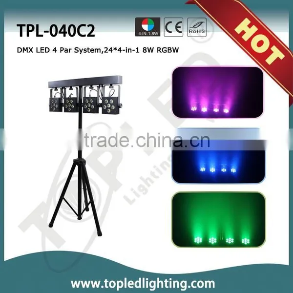 2015 24*4-in-1 8W RGBW Sound Active Control Footswitch Control Auto Running Outdoor Led Flood Light