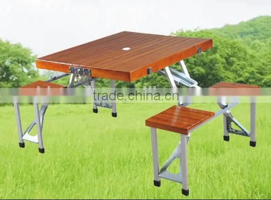 Foldable Outdoor Picnic Table Camping Tbale Beach Table Wooden Table