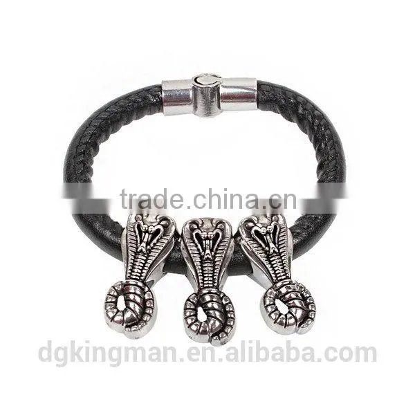 Kingman cheap best selling leather baseball seam bracelet