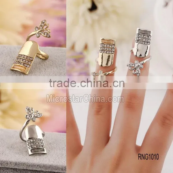 2016 Fshion Hollow Double Cross Diamond Gold and Silver Unique Friendship Rings photo-6