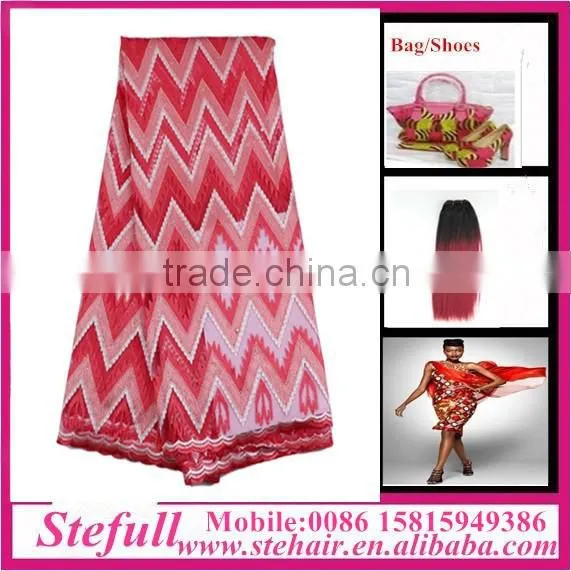 Stefull African Wax Print Colorfull High Quality Korea Lace Velvet Fabric