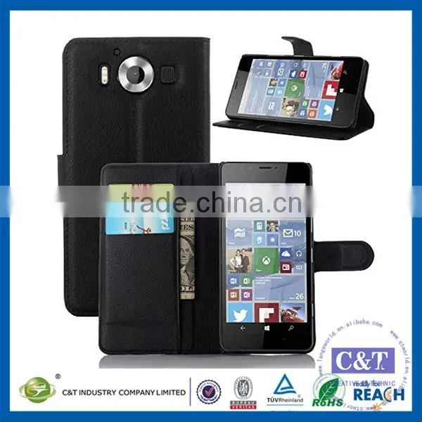 C&T High Quality Leather Flip Cover for Microsoft Lumia 950 photo-5