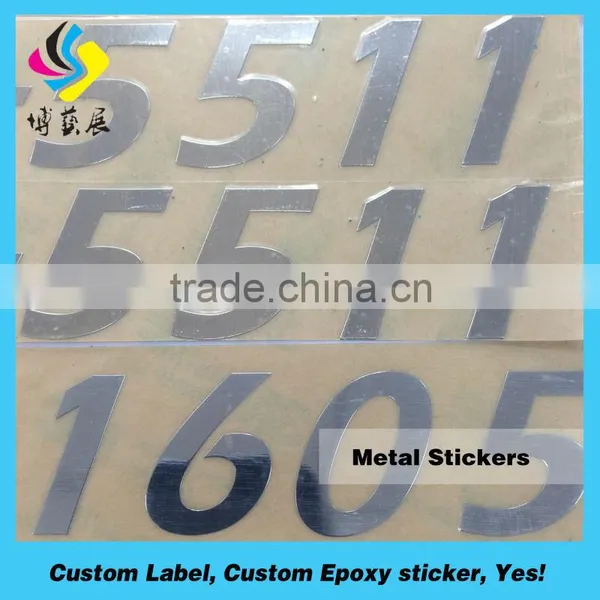 Custom Silver Gold Letter Embossed Metal Sticker Logo photo-2