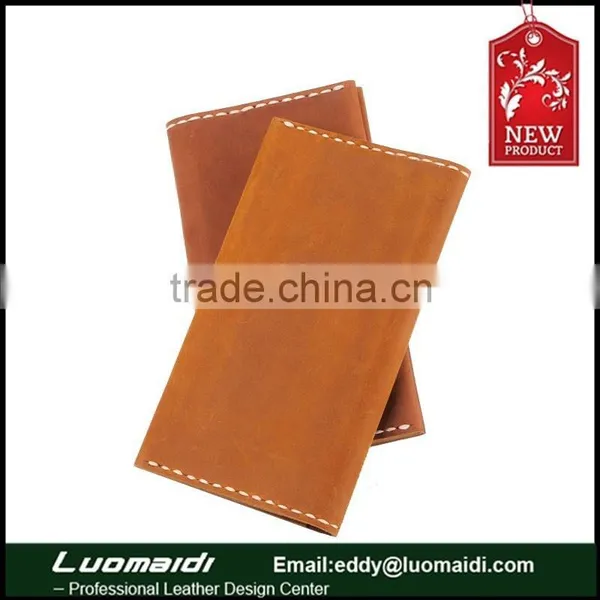 Fashional Design Crazy Horse Nubuck Leather Mobile Phone Case , Wallets for Phone With Card Slots
