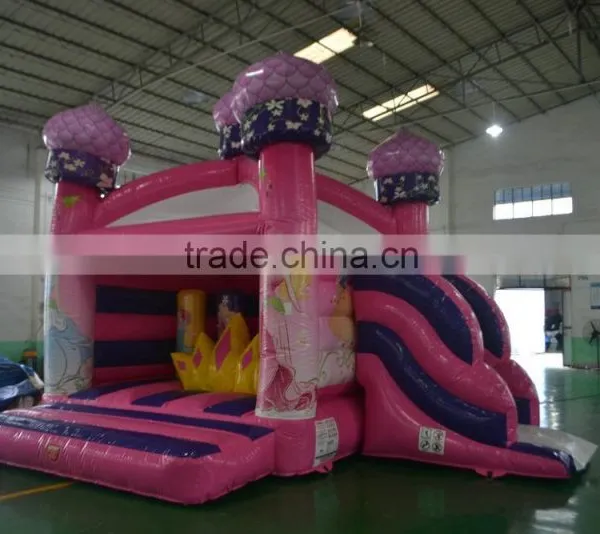 2016 New Design Gaint Inflatable Pink Snow White Combo Castle Combo With Slide for Sale Outdoors photo-4