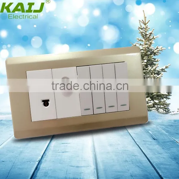 Pakistan Wall Electrical 4 Gang Switch One Satellite Socket photo-3